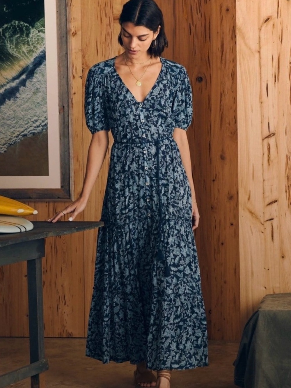 NWT Faherty Orinda Printed Maxi Dress